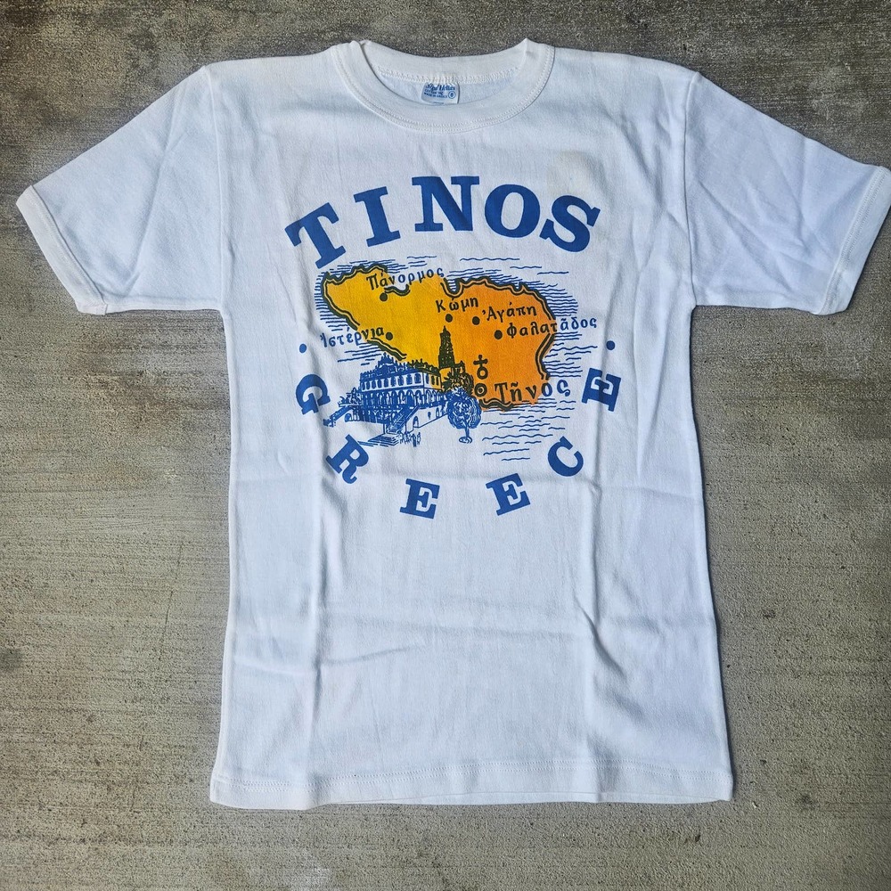 Vintage Tinos Greece Travel Baby Tee Sz Youth 8